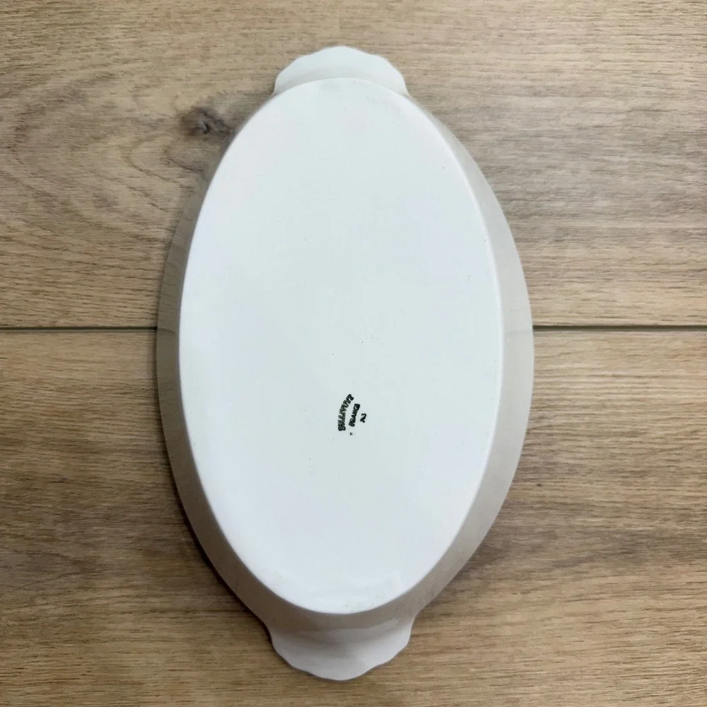 Pillivuyt France Vintage White Porcelain 20oz Eared Oval Au‎ Gratin Baker Large